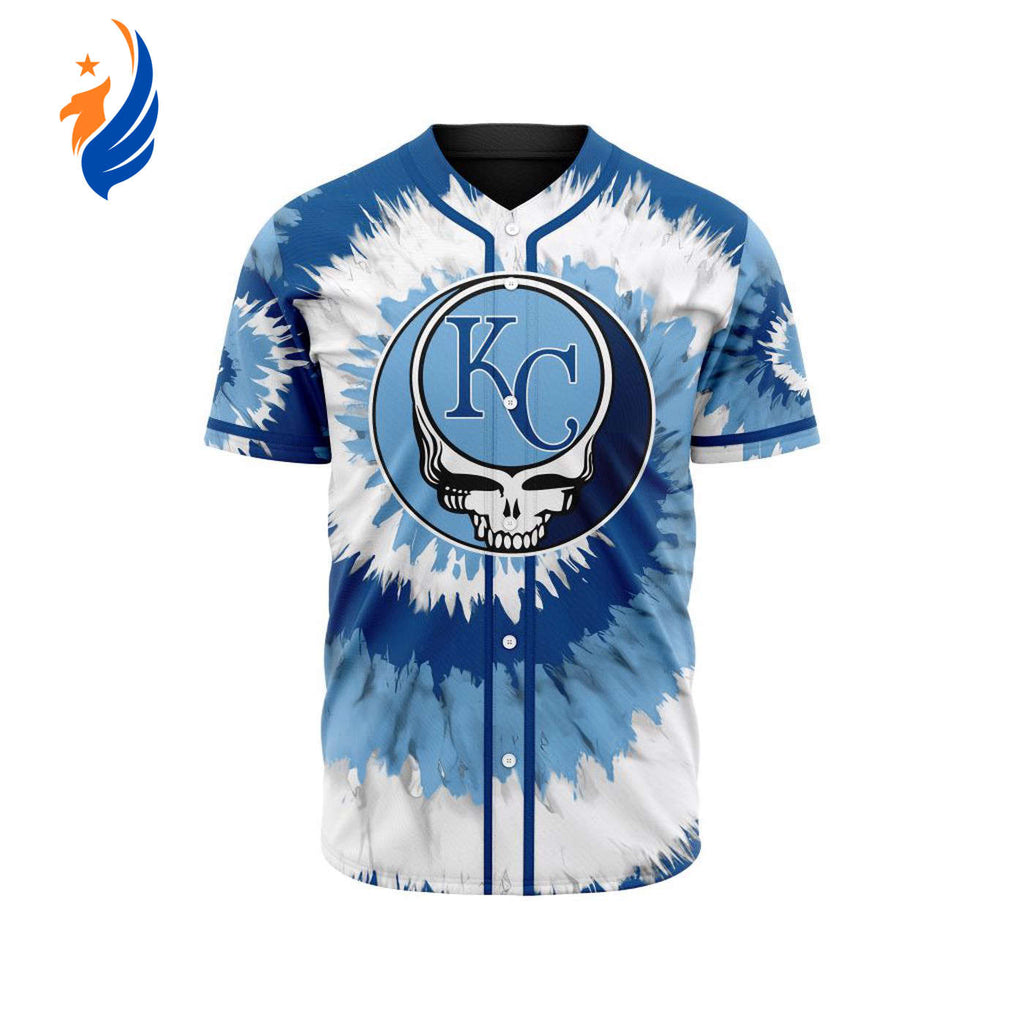 MLB Kansas City Royals Special Grateful Dead Design Baseball Jersey Gift for Men Women - Bafud