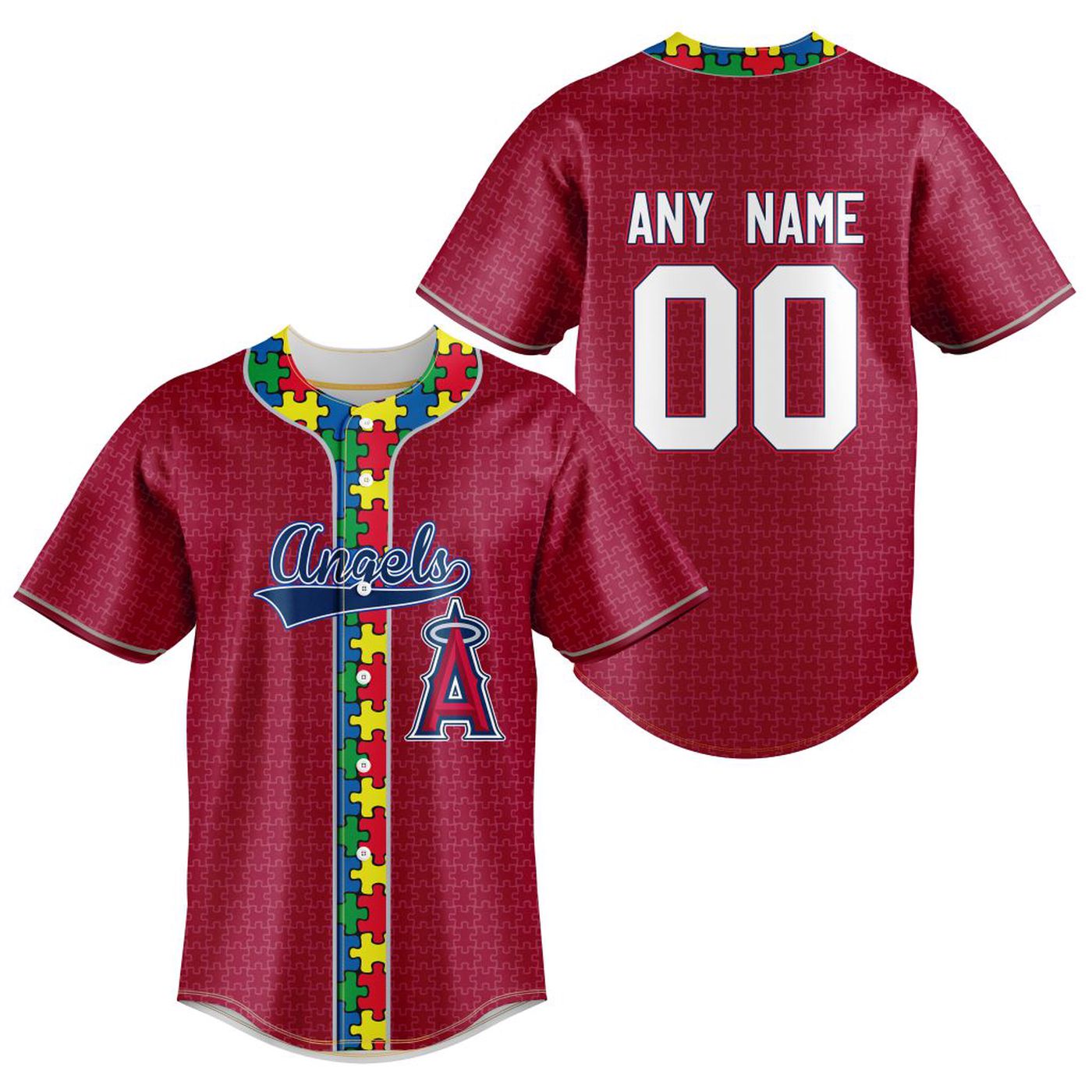 MLB Los Angeles Angels Of Anaheim Specialized Baseball Jersey Fearless Aganst Autism Gift for Men Women - Bafud