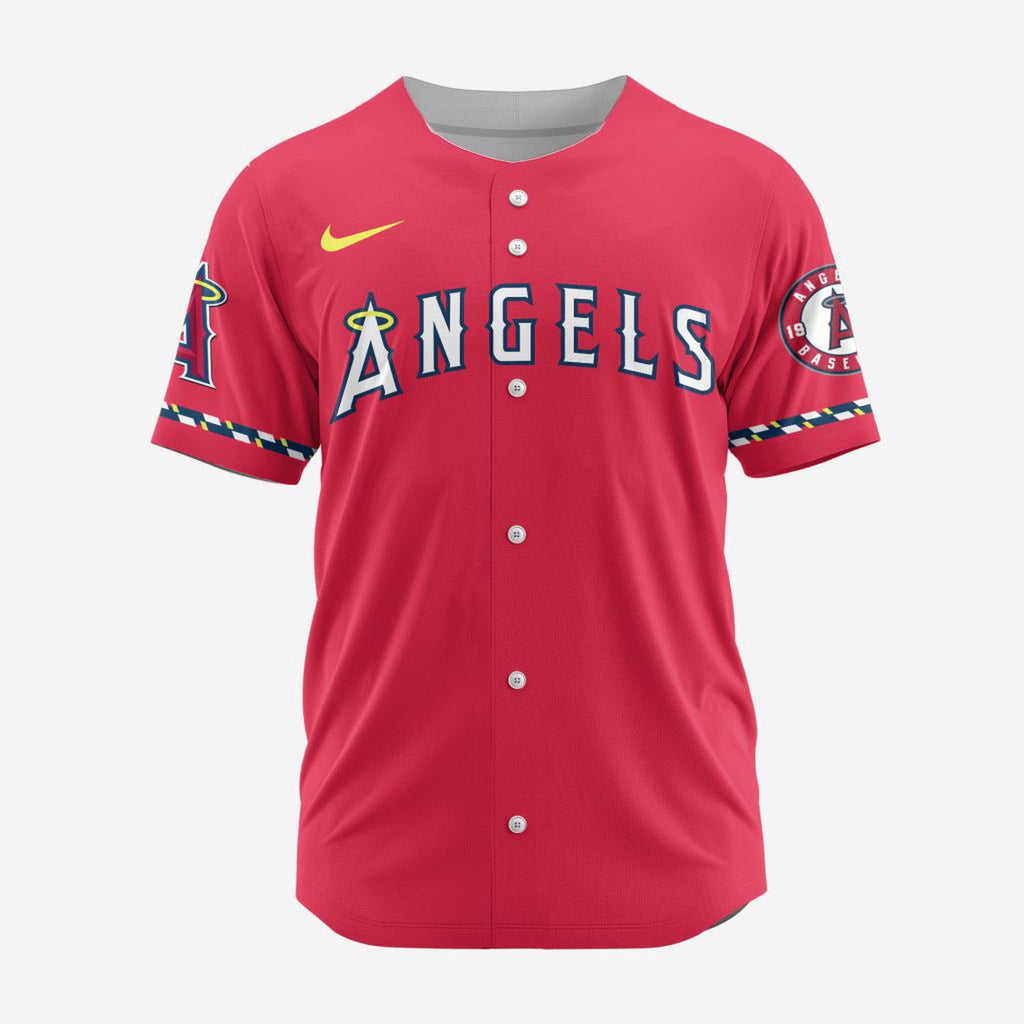 MLB Los Angeles Angels Personalized Alternate Design Concept Baseball Jersey 2402 - Bafud