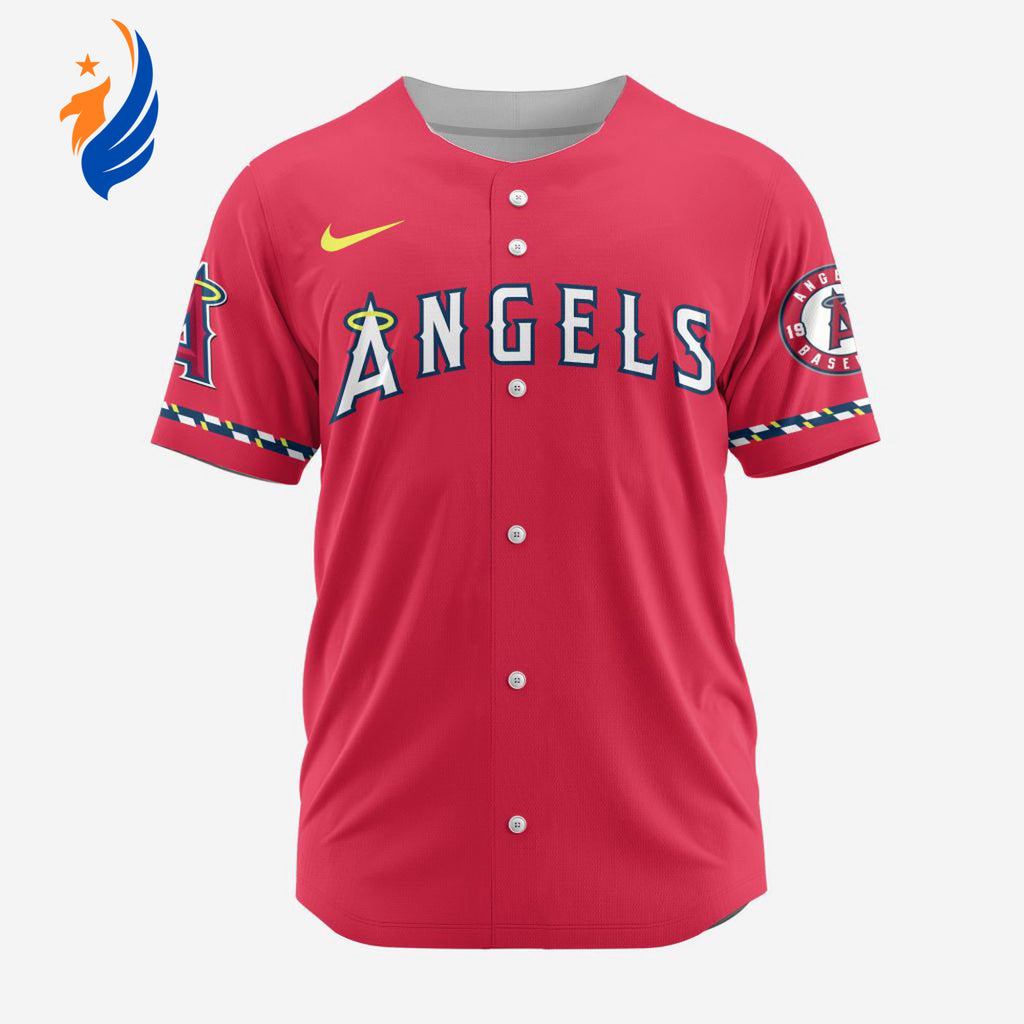 MLB Los Angeles Angels Personalized Alternate Design Concept Baseball Jersey 2402 - Bafud