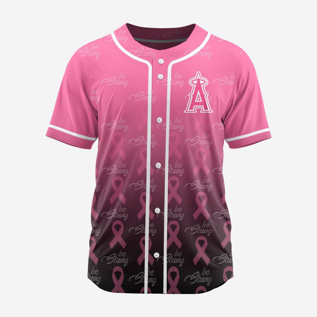 MLB Los Angeles Angels Special Pink Design Fight Breast Cancer Baseball Jersey Gift for Men Women - Bafud