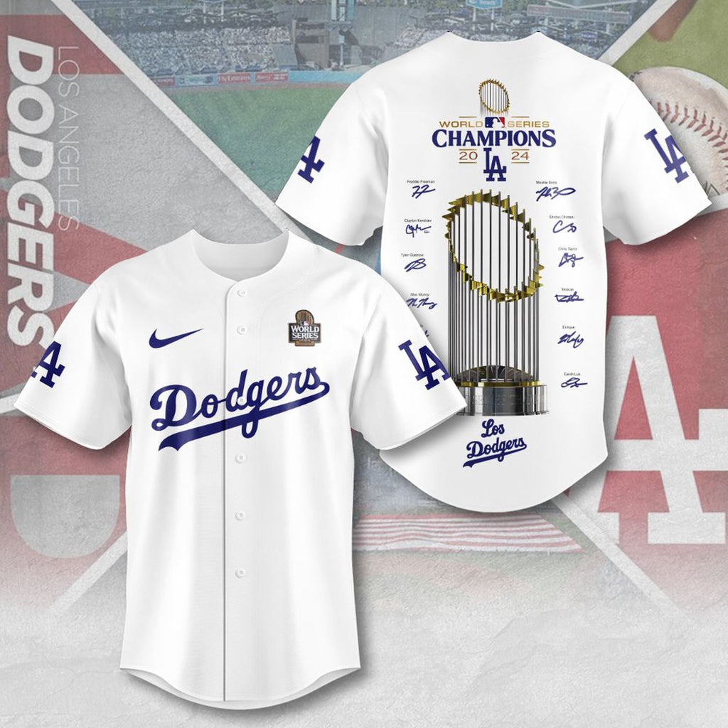 MLB Los Angeles Dodgers 2024 World Series Champions Design Baseball Jersey Gift for Men Women - Bafud