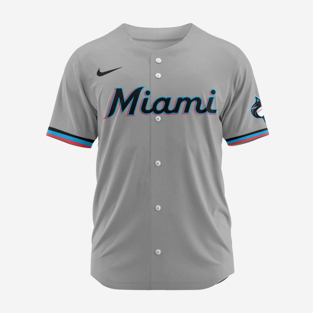 MLB Miami Marlins Personalized 2024 Road Baseball Jersey - Bafud