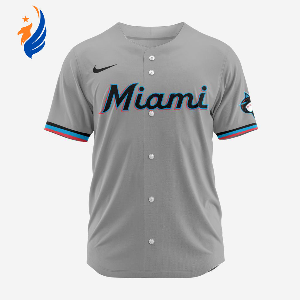 MLB Miami Marlins Personalized 2024 Road Baseball Jersey - Bafud