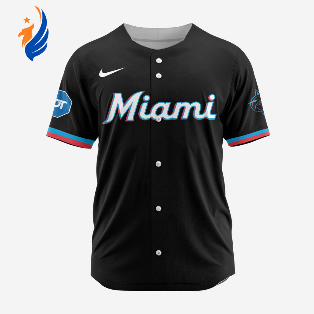 MLB Miami Marlins Personalized Alternate Baseball Jersey - Bafud