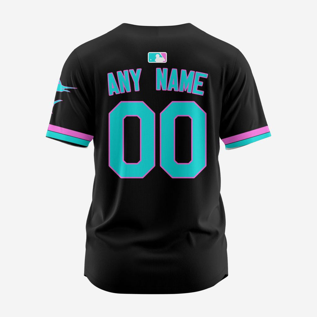 MLB Miami Marlins Personalized Alternate Design Concept Baseball Jersey 2402 - Bafud