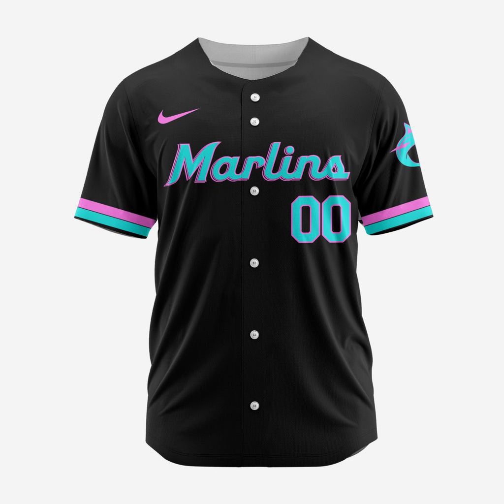 MLB Miami Marlins Personalized Alternate Design Concept Baseball Jersey 2402 - Bafud