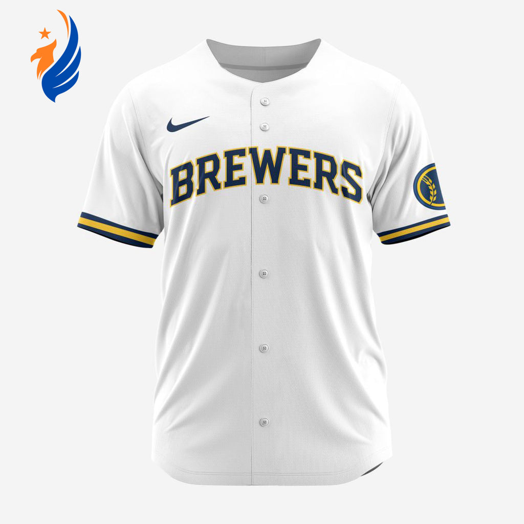 MLB Milwaukee Brewers Personalized 2024 Home Baseball Jersey - Bafud