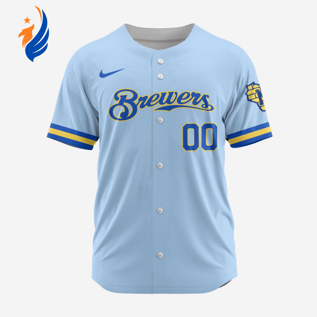 MLB Milwaukee Brewers Personalized Alternate Design Concept Baseball Jersey 2402 - Bafud