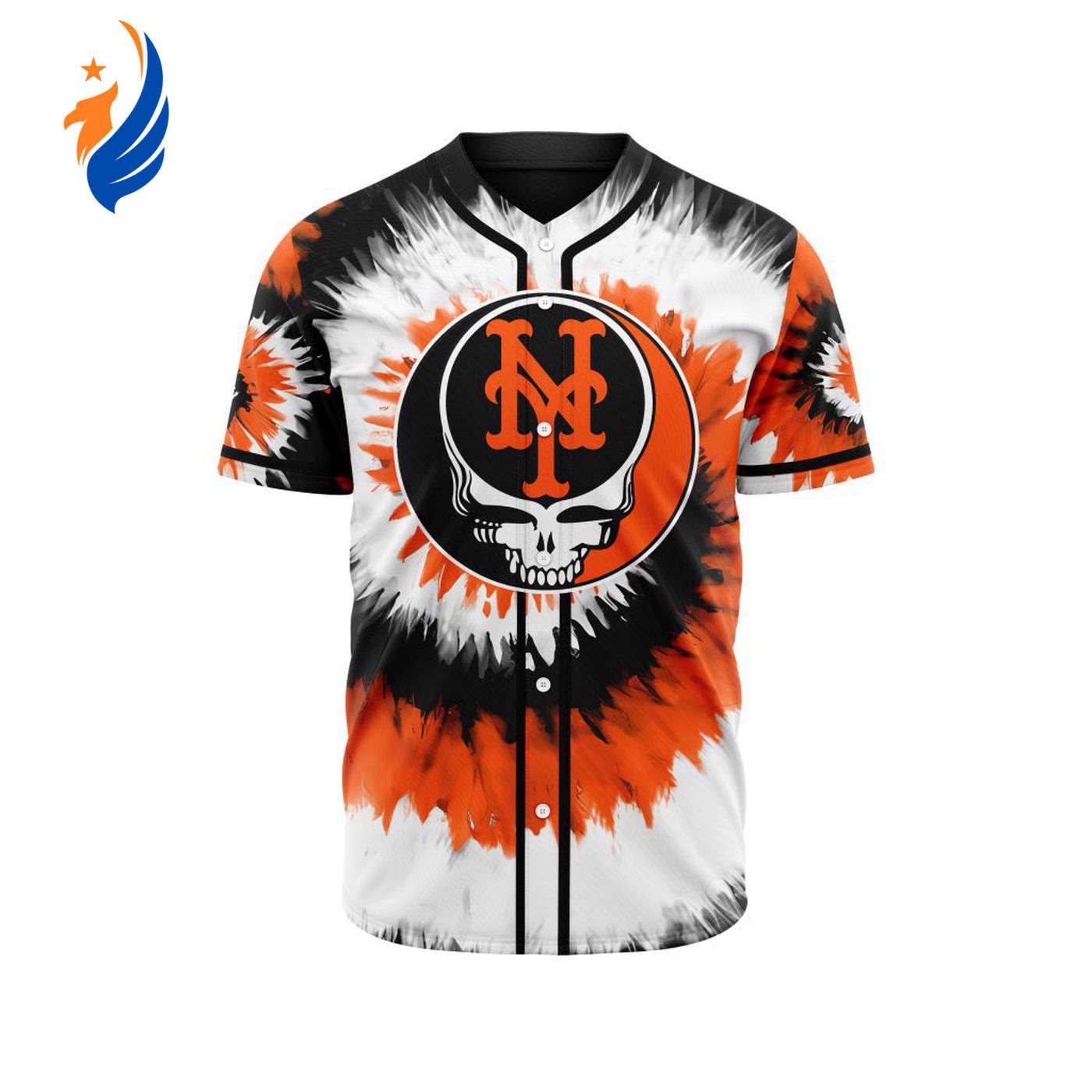 MLB New York Mets Special Grateful Dead Design Baseball Jersey Gift for Men Women - Bafud