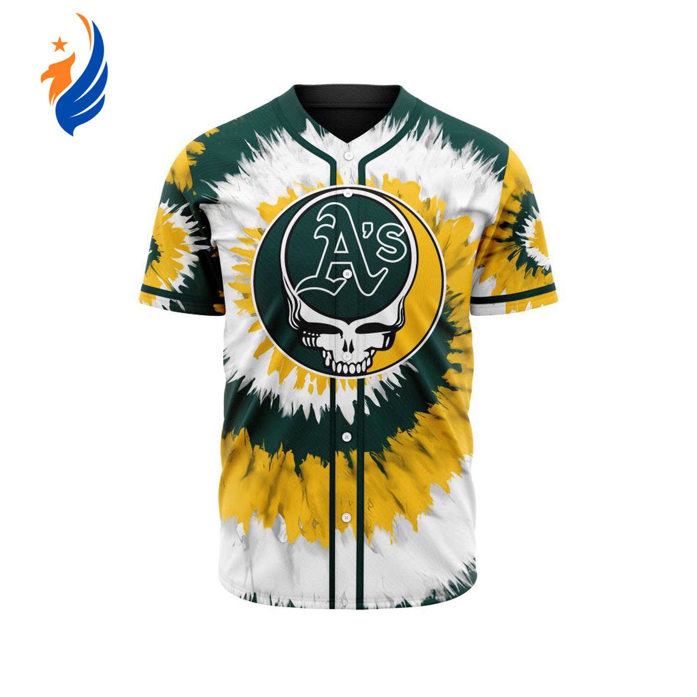 MLB Oakland Athletics Special Grateful Dead Design Baseball Jersey Gift for Men Women - Bafud