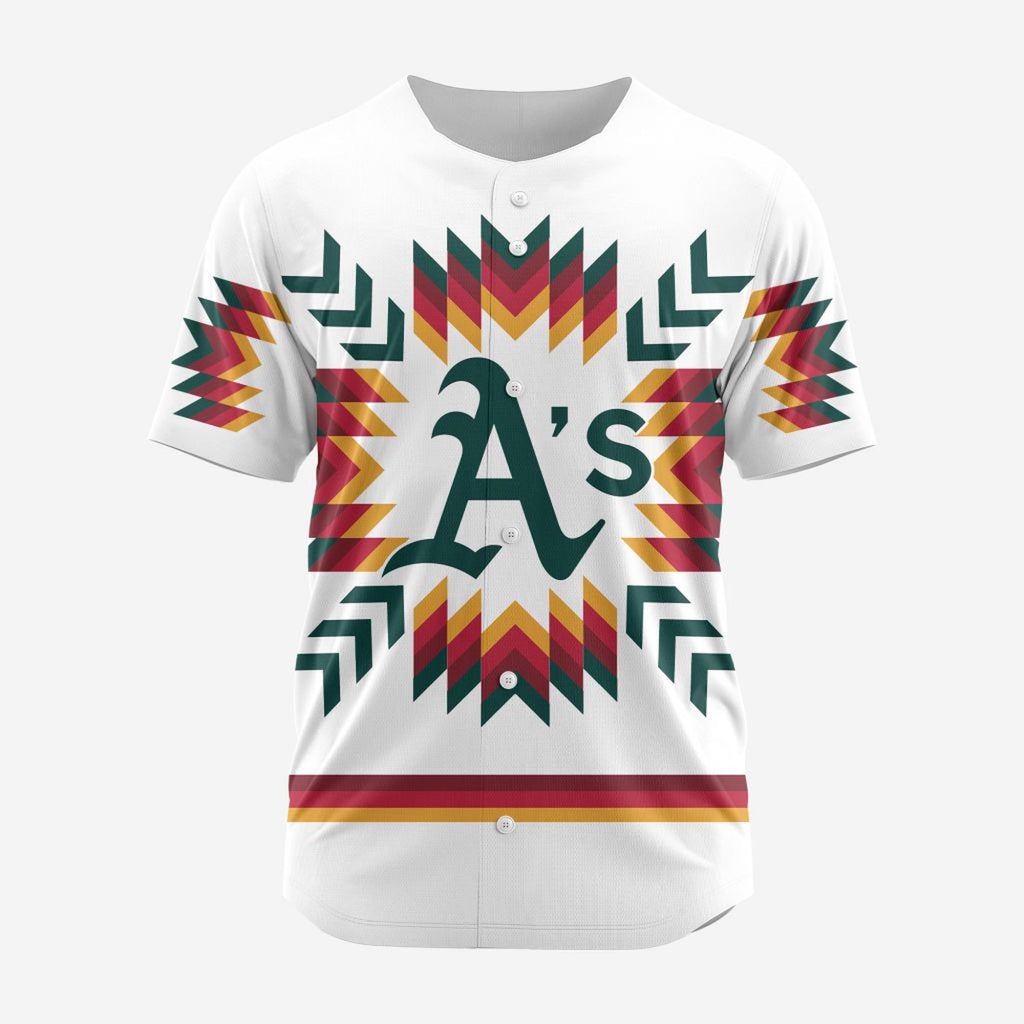 MLB Oakland Athletics Special Native Design Baseball Jersey Gift for Men Women - Bafud