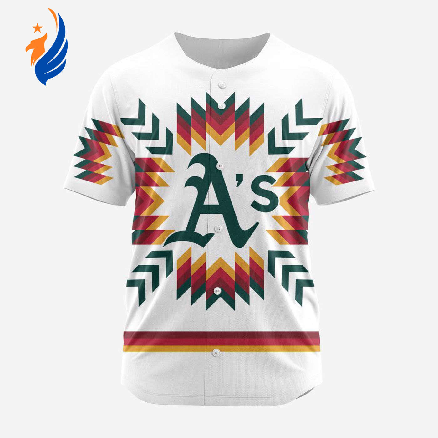 MLB Oakland Athletics Special Native Design Baseball Jersey Gift for Men Women - Bafud