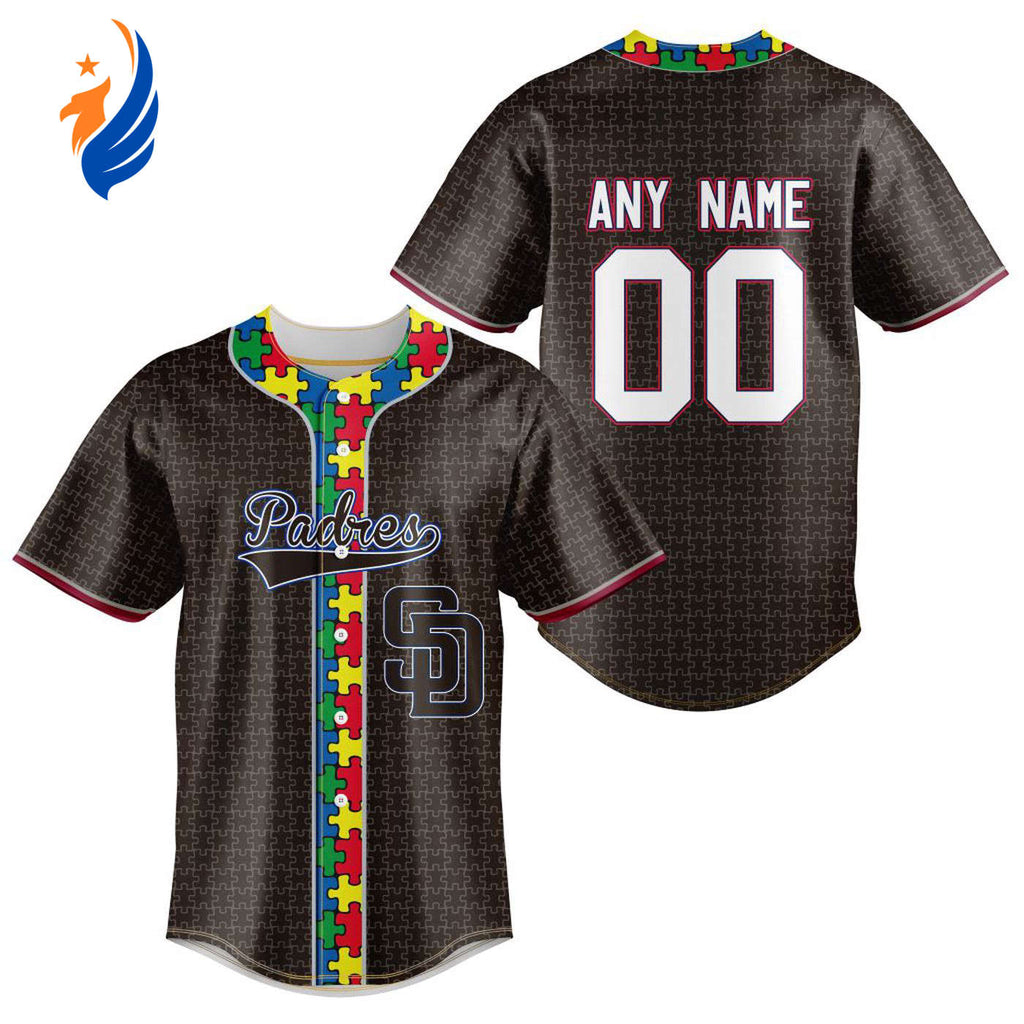 MLB San Diego Padres Specialized Baseball Jersey Fearless Aganst Autism Gift for Men Women - Bafud