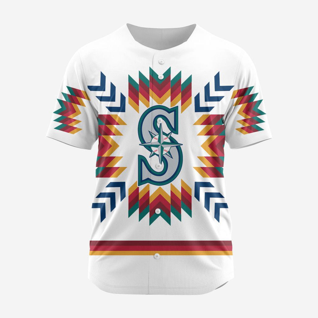MLB Seattle Mariners Special Native Design Baseball Jersey Gift for Men Women - Bafud