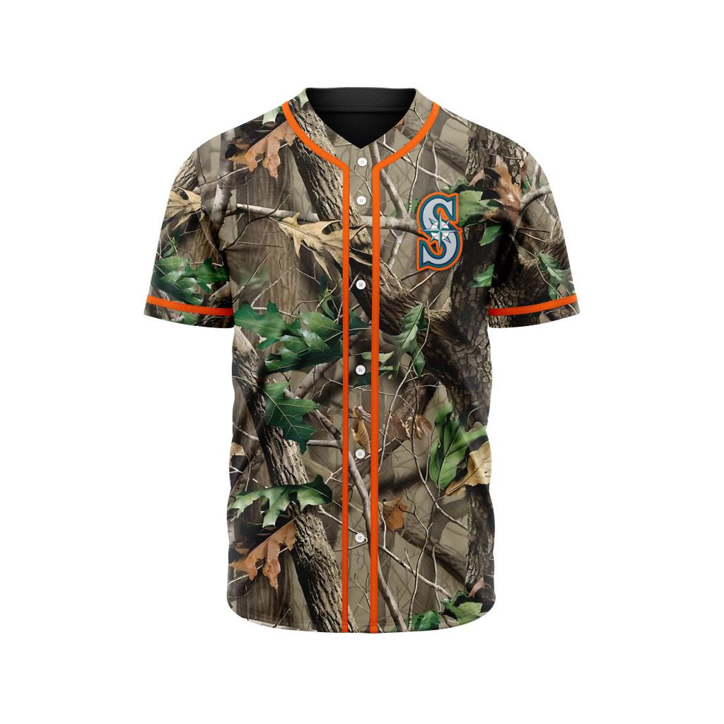 MLB Seattle Mariners Special Realtree Camo Hunting Baseball Jersey Gift for Men Women - Bafud