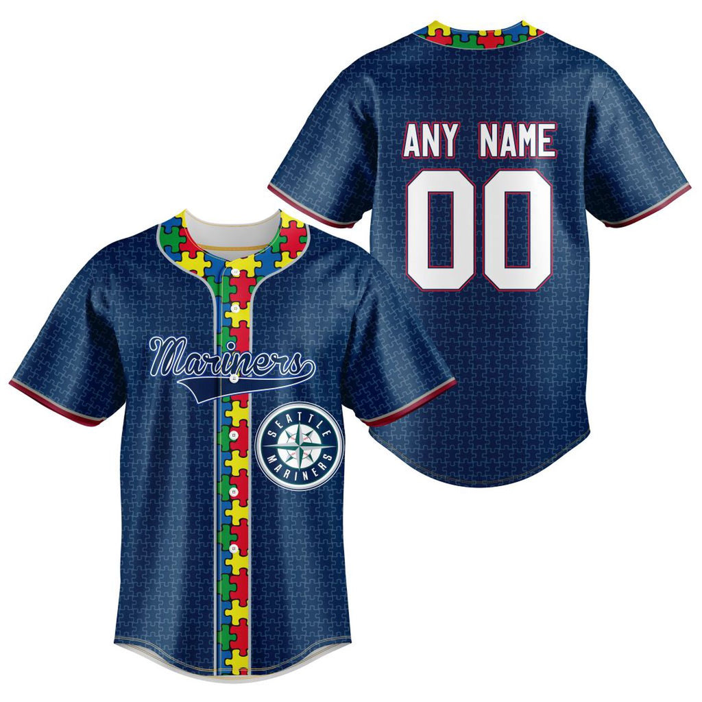 MLB Seattle Mariners Specialized Baseball Jersey Fearless Aganst Autism Gift for Men Women - Bafud