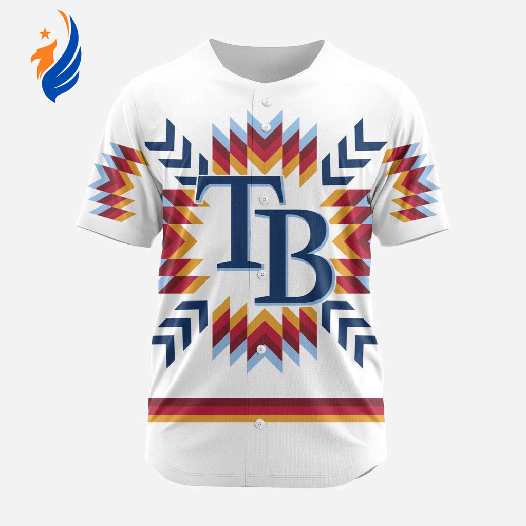 MLB Tampa Bay Rays Special Native Design Baseball Jersey Gift for Men Women - Bafud