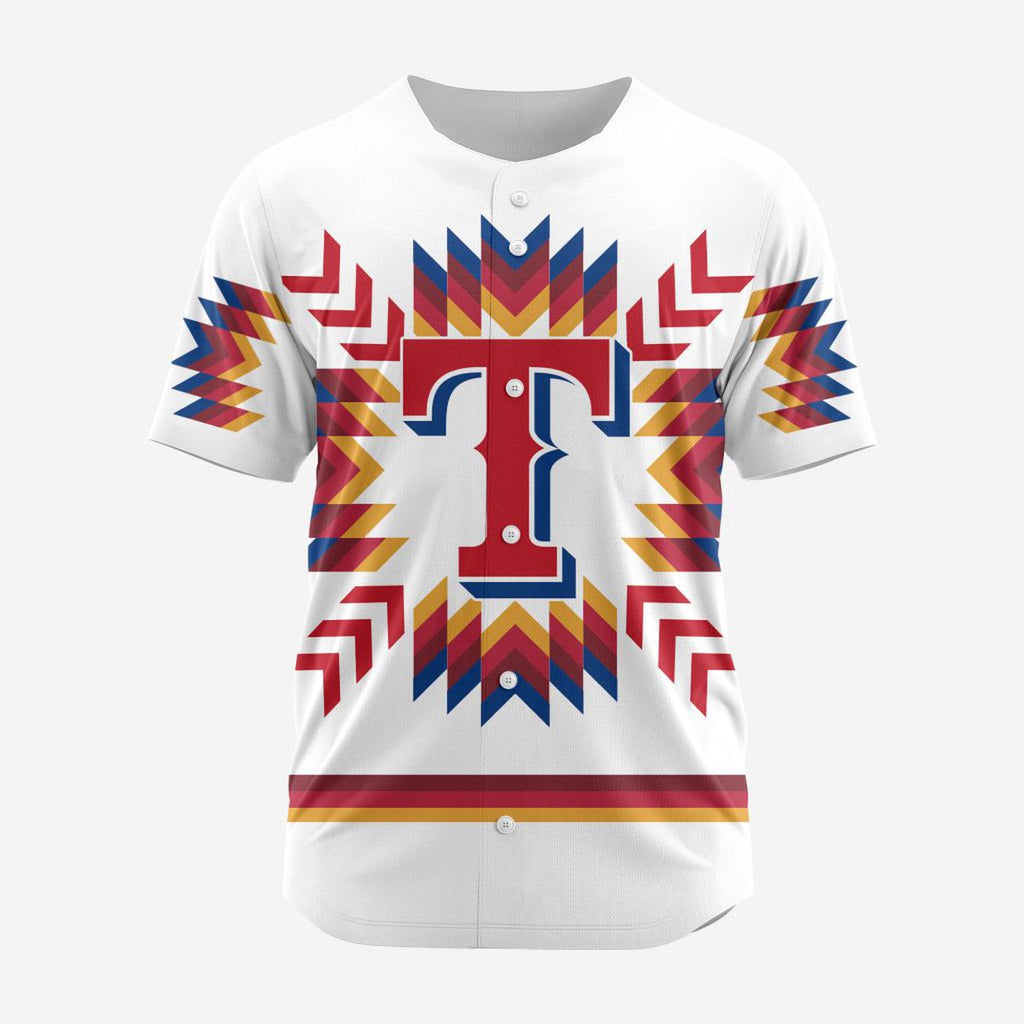 MLB Texas Rangers Special Native Design Baseball Jersey Gift for Men Women - Bafud