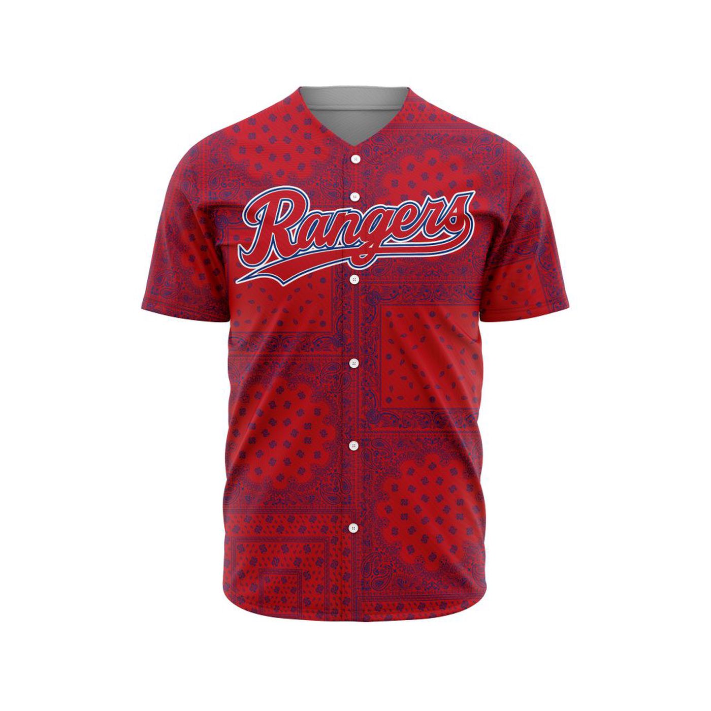 MLB Texas Rangers Special Paisley Design Baseball Jersey Gift for Men Women - Bafud