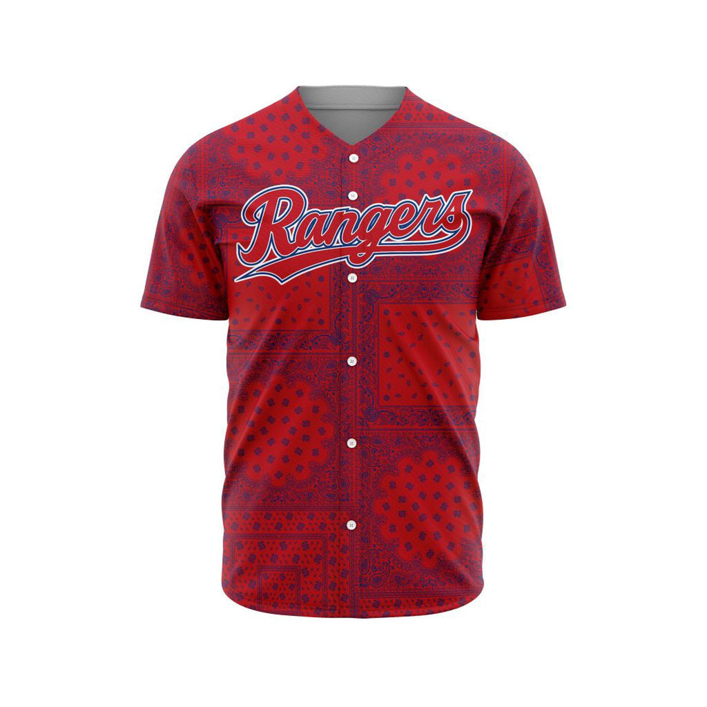 MLB Texas Rangers Special Paisley Design Baseball Jersey Gift for Men Women - Bafud