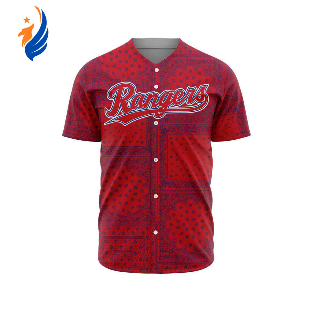 MLB Texas Rangers Special Paisley Design Baseball Jersey Gift for Men Women - Bafud