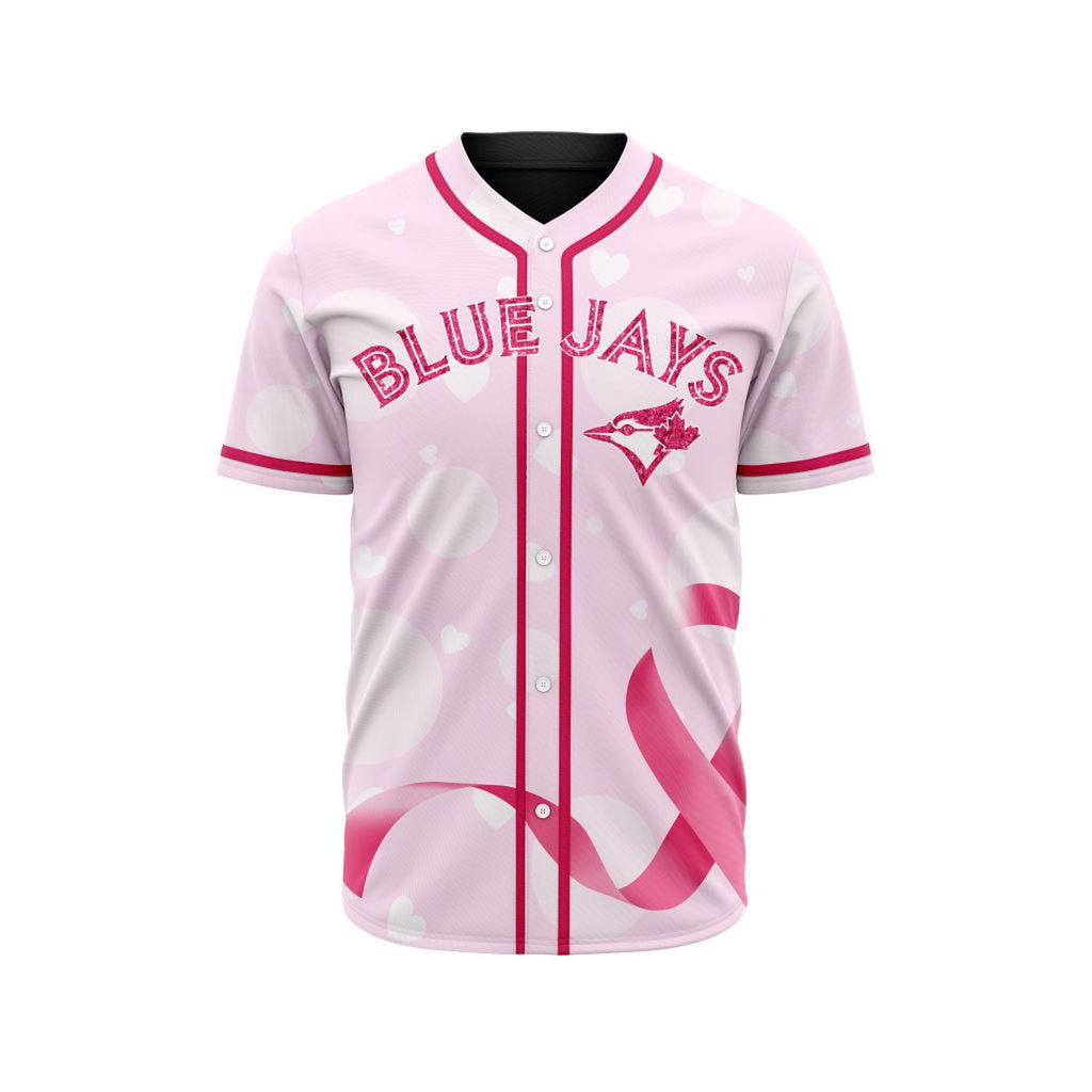 MLB Toronto Blue Jays Special Pink Design Fight Breast Cancer Baseball Jersey Gift for Men Women - Bafud
