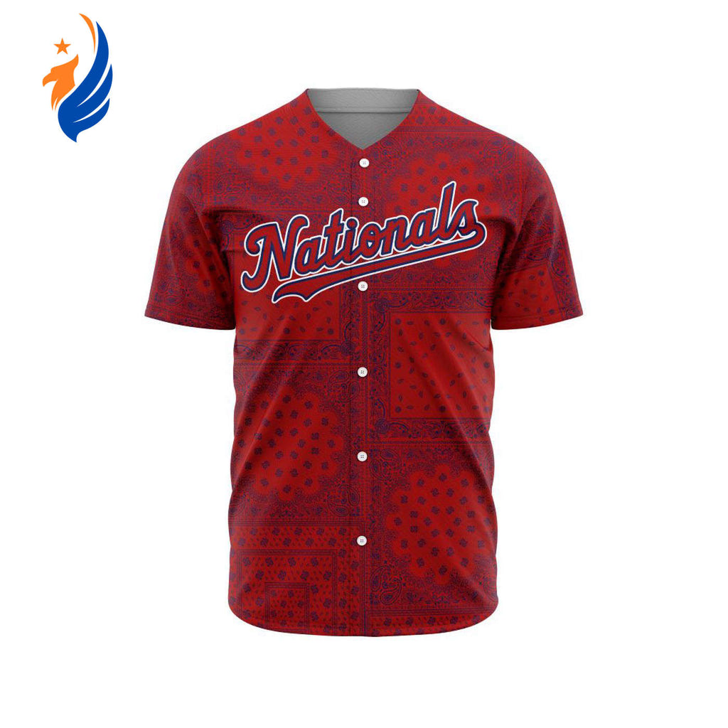 MLB Washington Nationals Special Paisley Design Baseball Jersey Gift for Men Women - Bafud