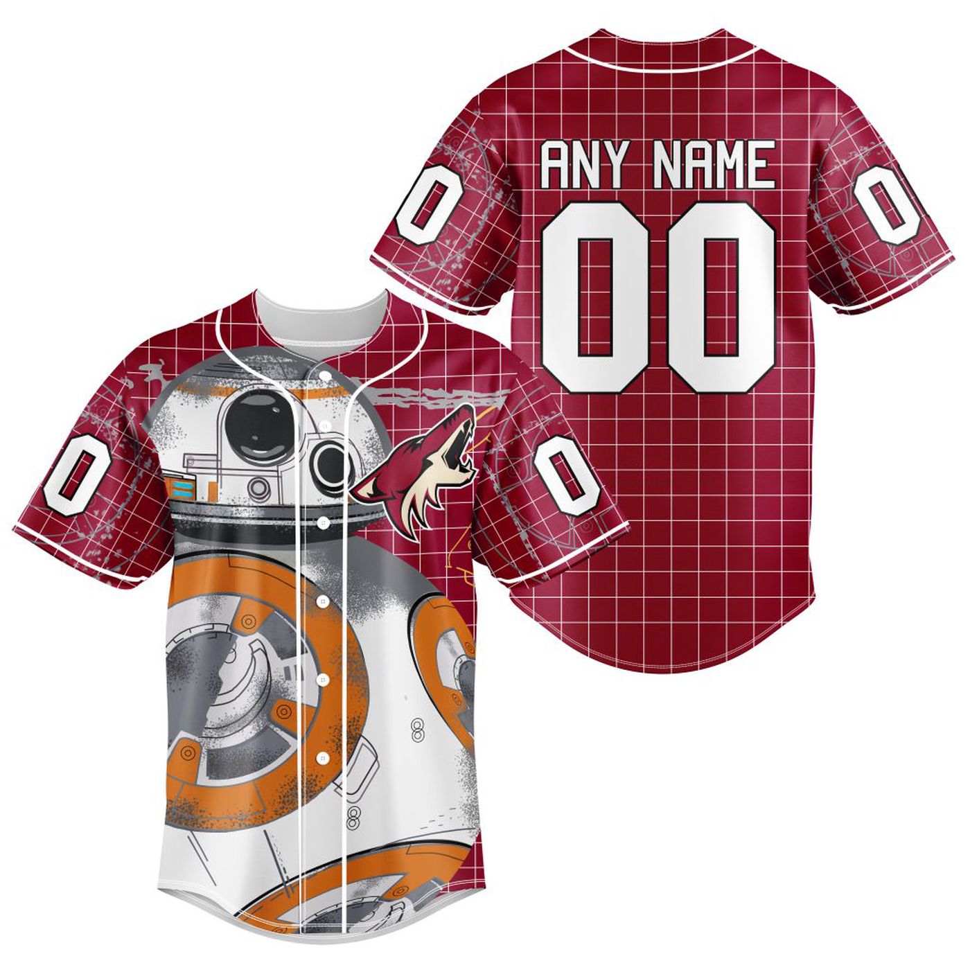 NHL Arizona Coyotes | Specialized Baseball Jersey X BB-8 D Star War - Bafud