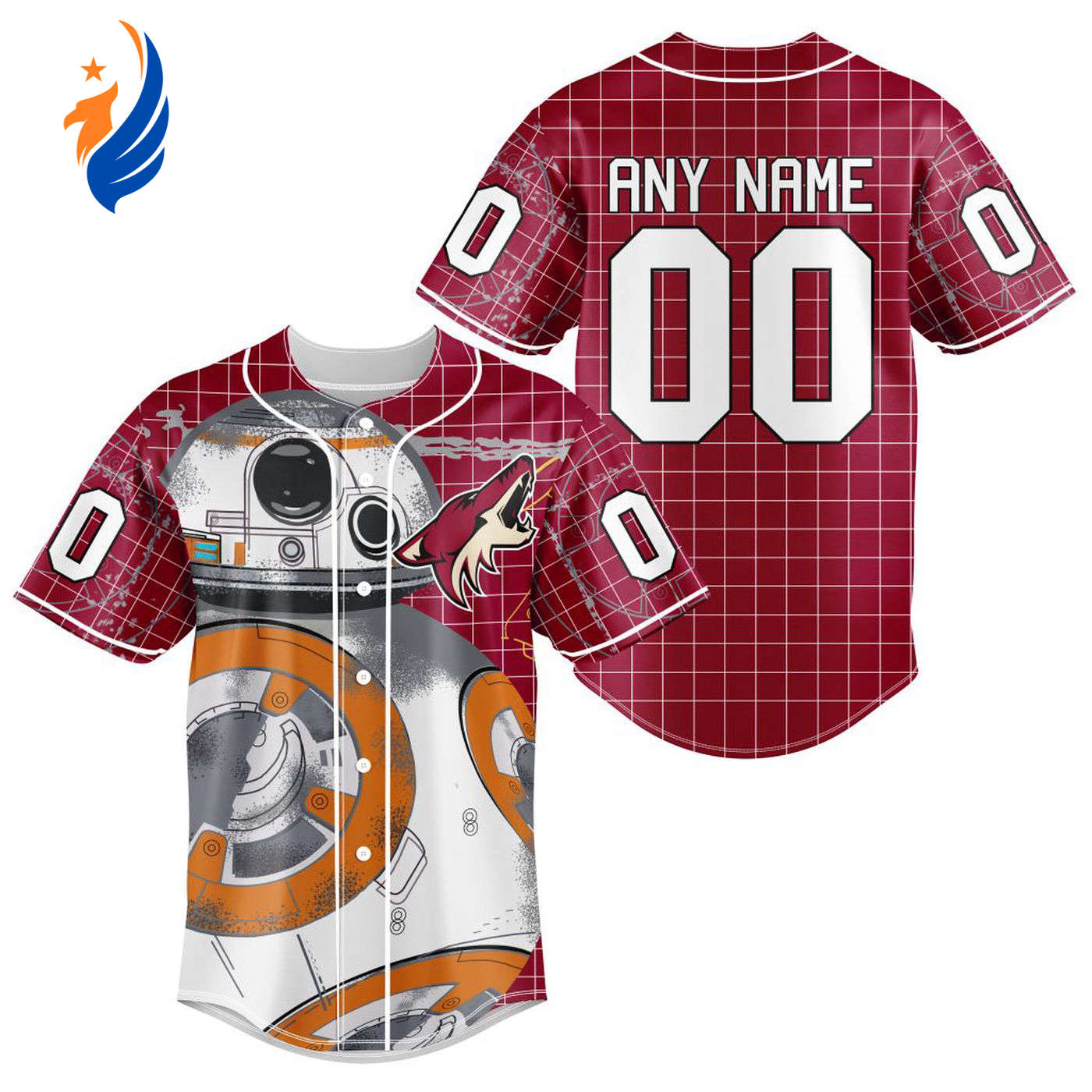 NHL Arizona Coyotes | Specialized Baseball Jersey X BB-8 D Star War - Bafud