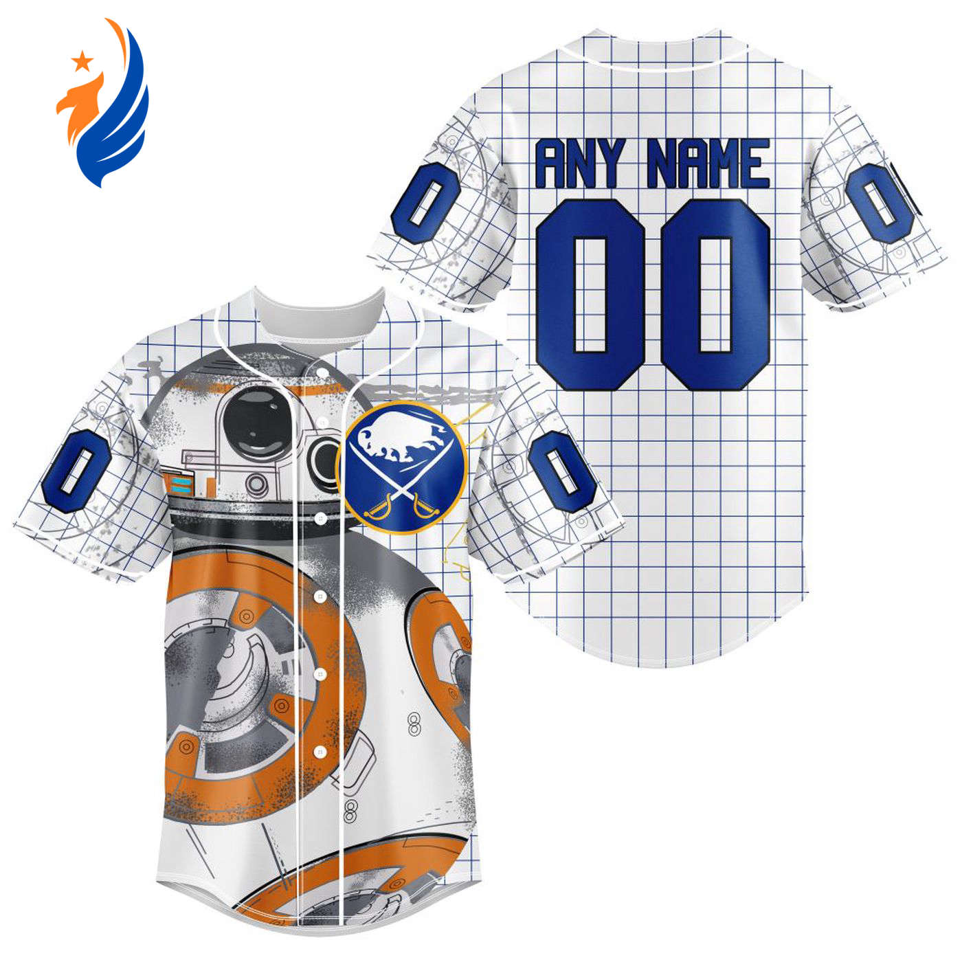 NHL Buffalo Sabres | Specialized Baseball Jersey X BB-8 D Star War - Bafud