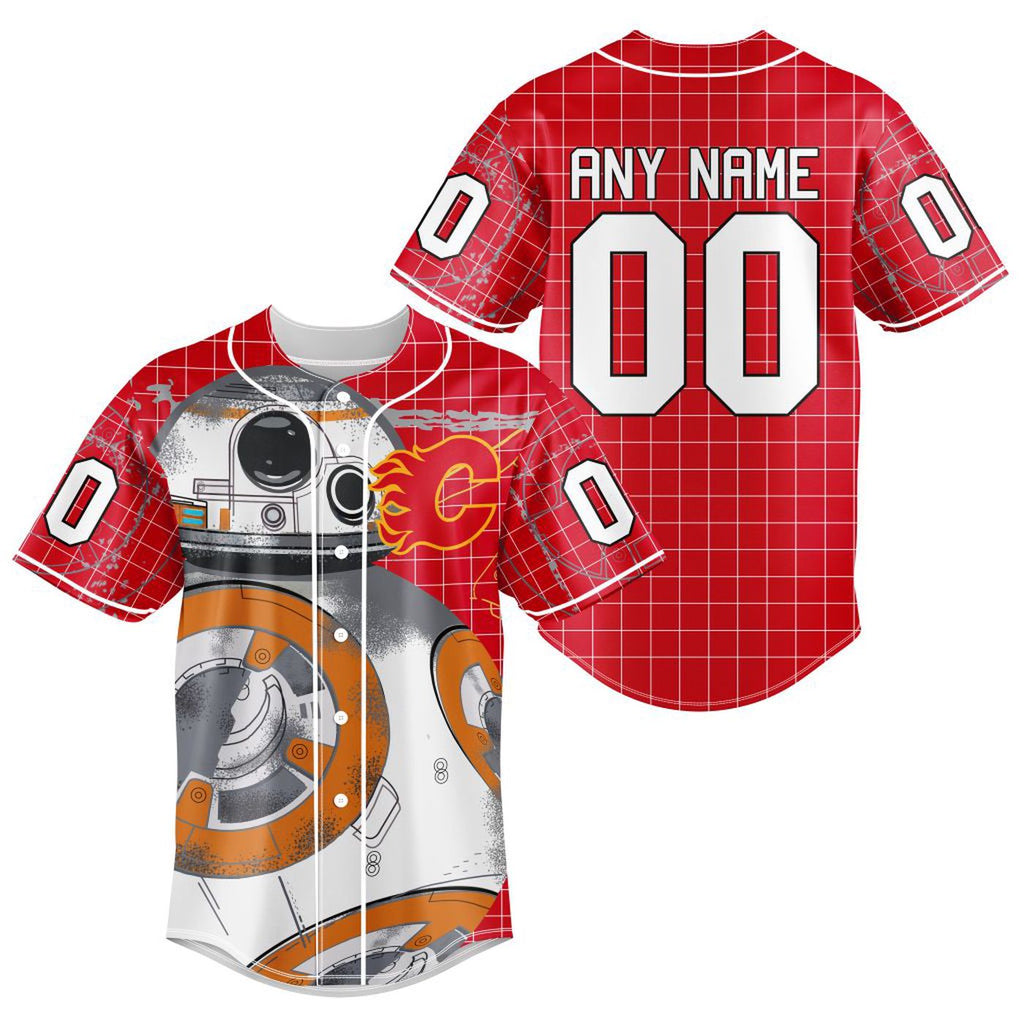 NHL Calgary Flames | Specialized Baseball Jersey X BB-8 D Star War - Bafud