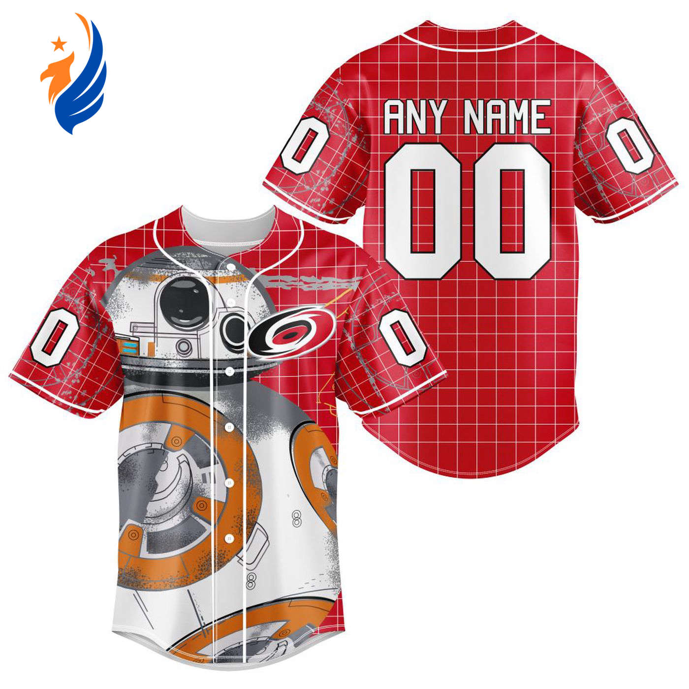 NHL Carolina Hurricanes | Specialized Baseball Jersey X BB-8 D Star War - Bafud