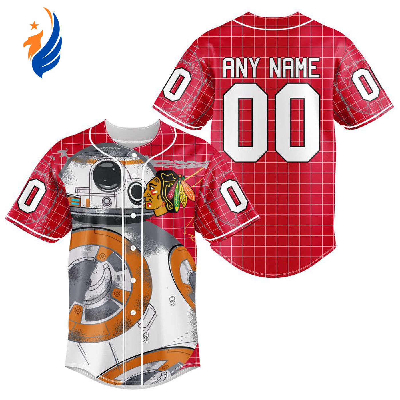 NHL Chicago BlackHawks | Specialized Baseball Jersey X BB-8 D Star War - Bafud