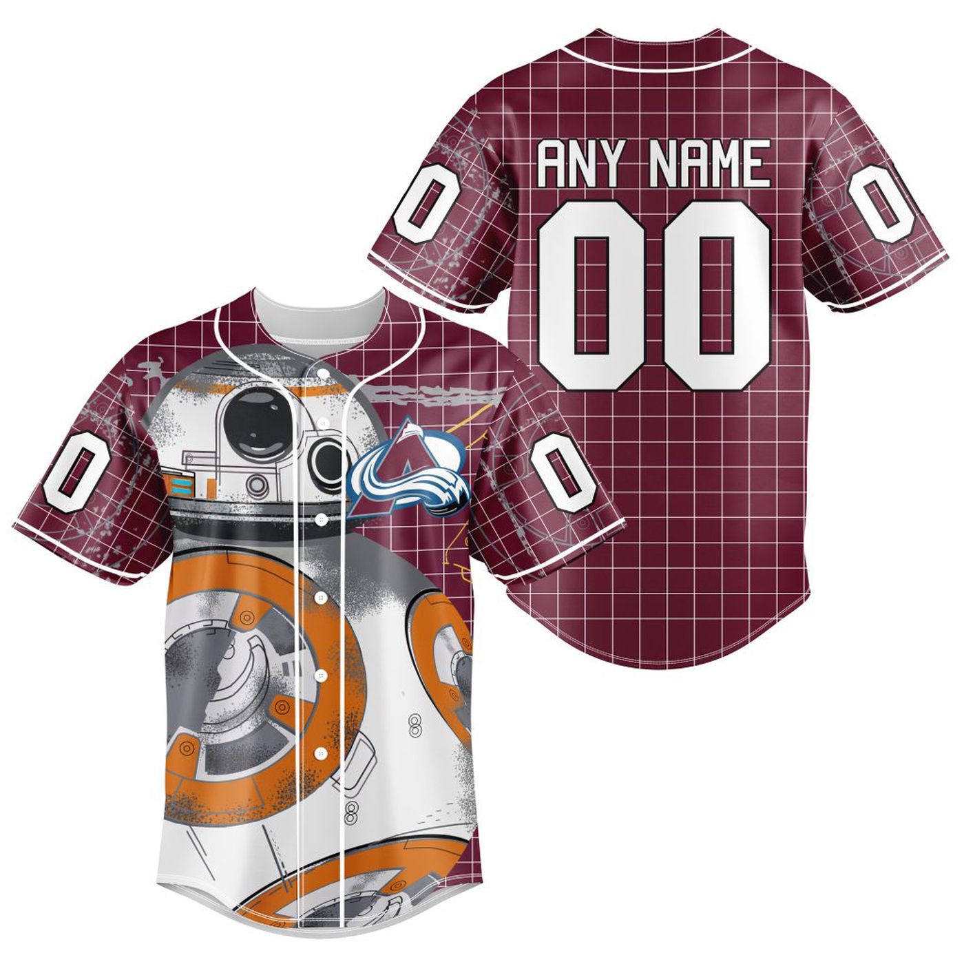 NHL Colorado Avalanche | Specialized Baseball Jersey X BB-8 D Star War - Bafud