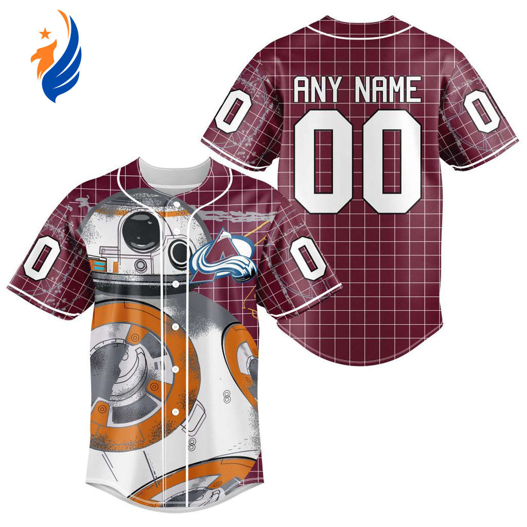NHL Colorado Avalanche | Specialized Baseball Jersey X BB-8 D Star War - Bafud