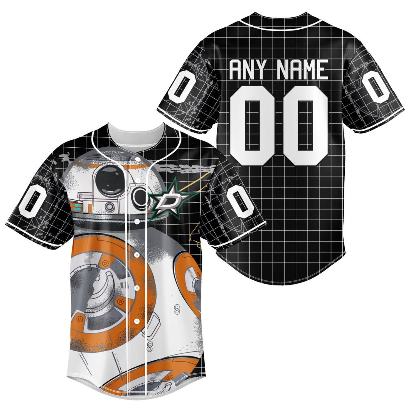 NHL Dallas Stars | Specialized Baseball Jersey X BB-8 D Star War - Bafud