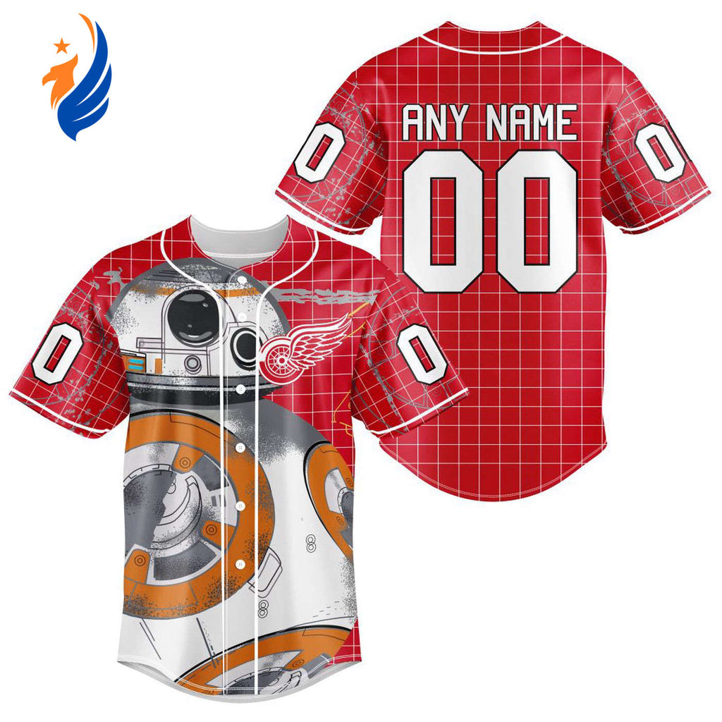 NHL Detroit Red Wings | Specialized Baseball Jersey X BB-8 D Star War - Bafud