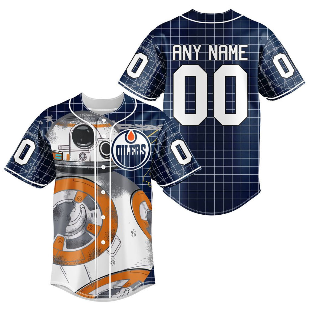 NHL Edmonton Oilers | Specialized Baseball Jersey X BB-8 D Star War - Bafud