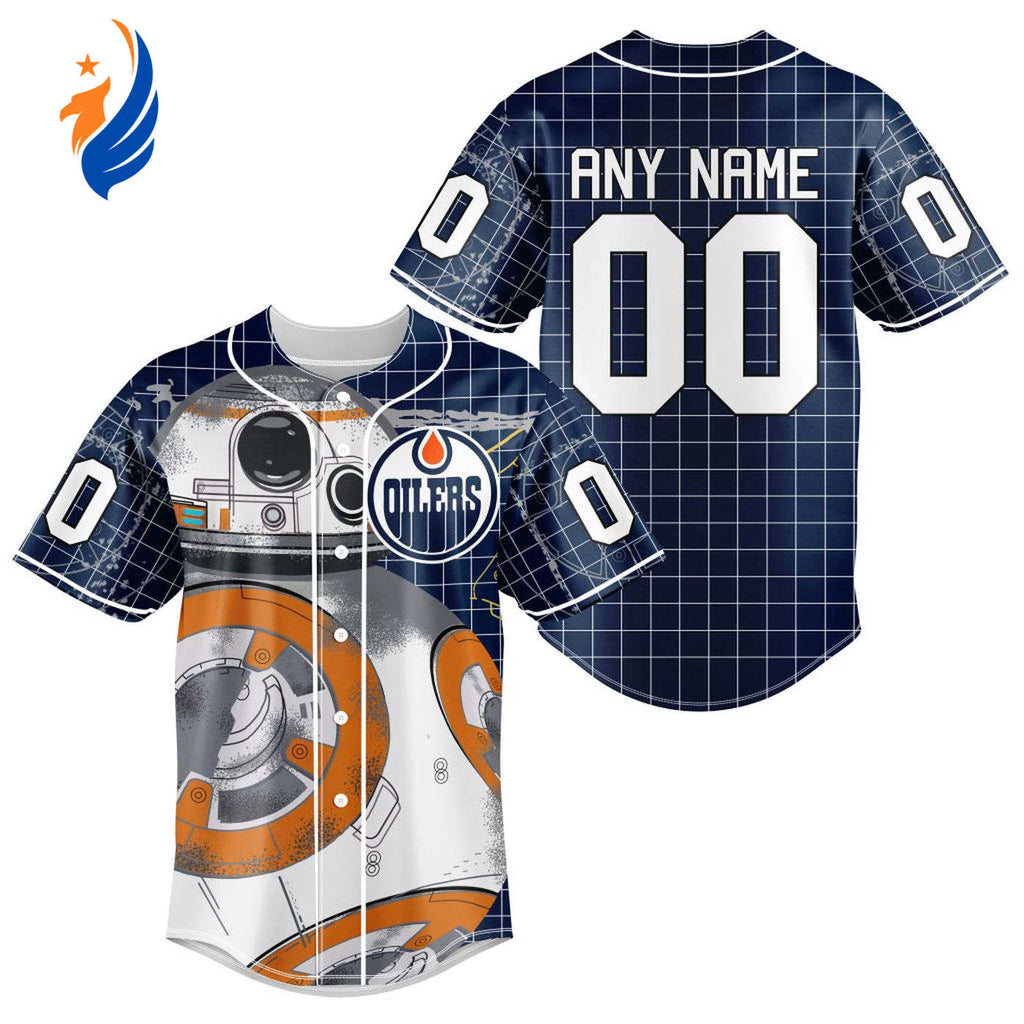 NHL Edmonton Oilers | Specialized Baseball Jersey X BB-8 D Star War - Bafud