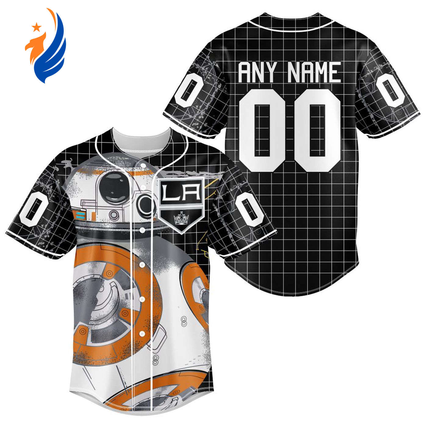 NHL Los Angeles Kings | Specialized Baseball Jersey X BB-8 D Star War - Bafud