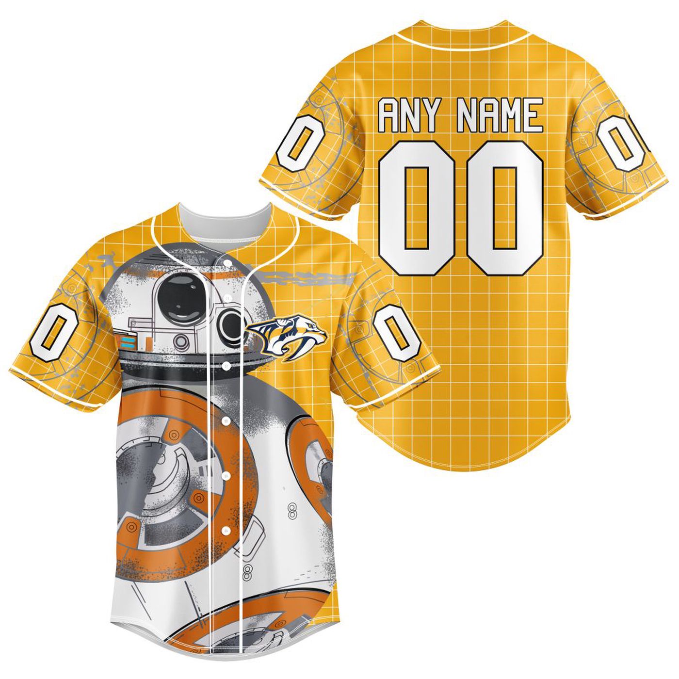 NHL Nashville Predators | Specialized Baseball Jersey X BB-8 D Star War - Bafud