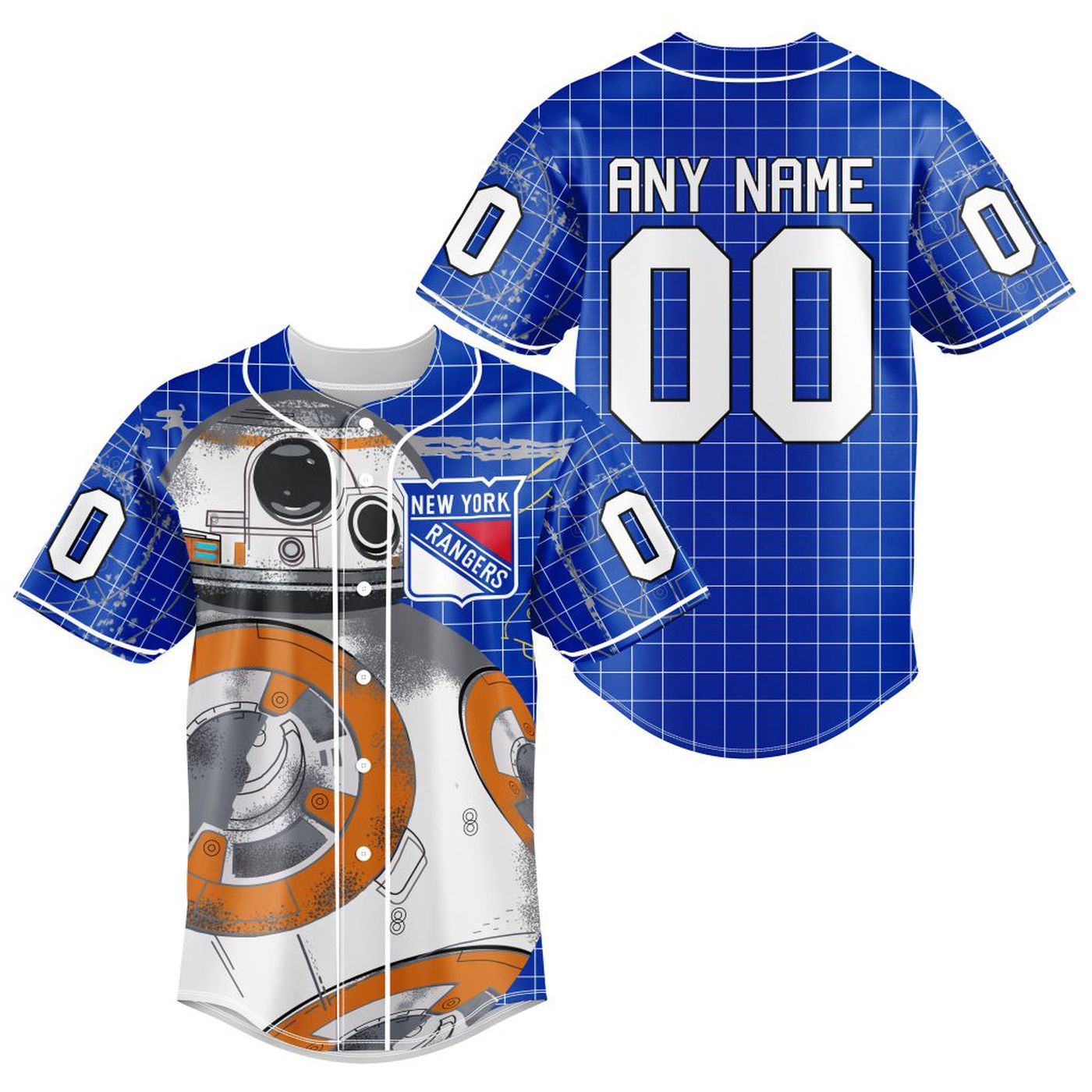 NHL New York Rangers | Specialized Baseball Jersey X BB-8 D Star War - Bafud