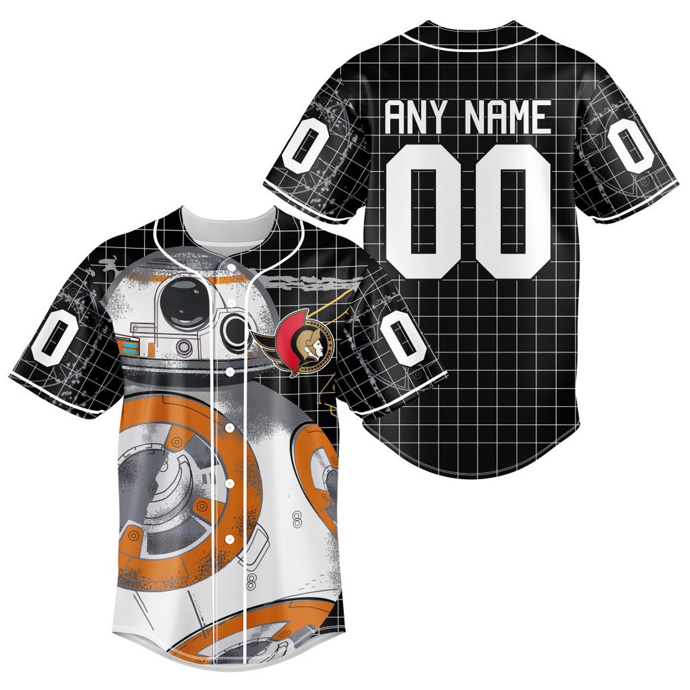 NHL Ottawa Senators | Specialized Baseball Jersey X BB-8 D Star War - Bafud