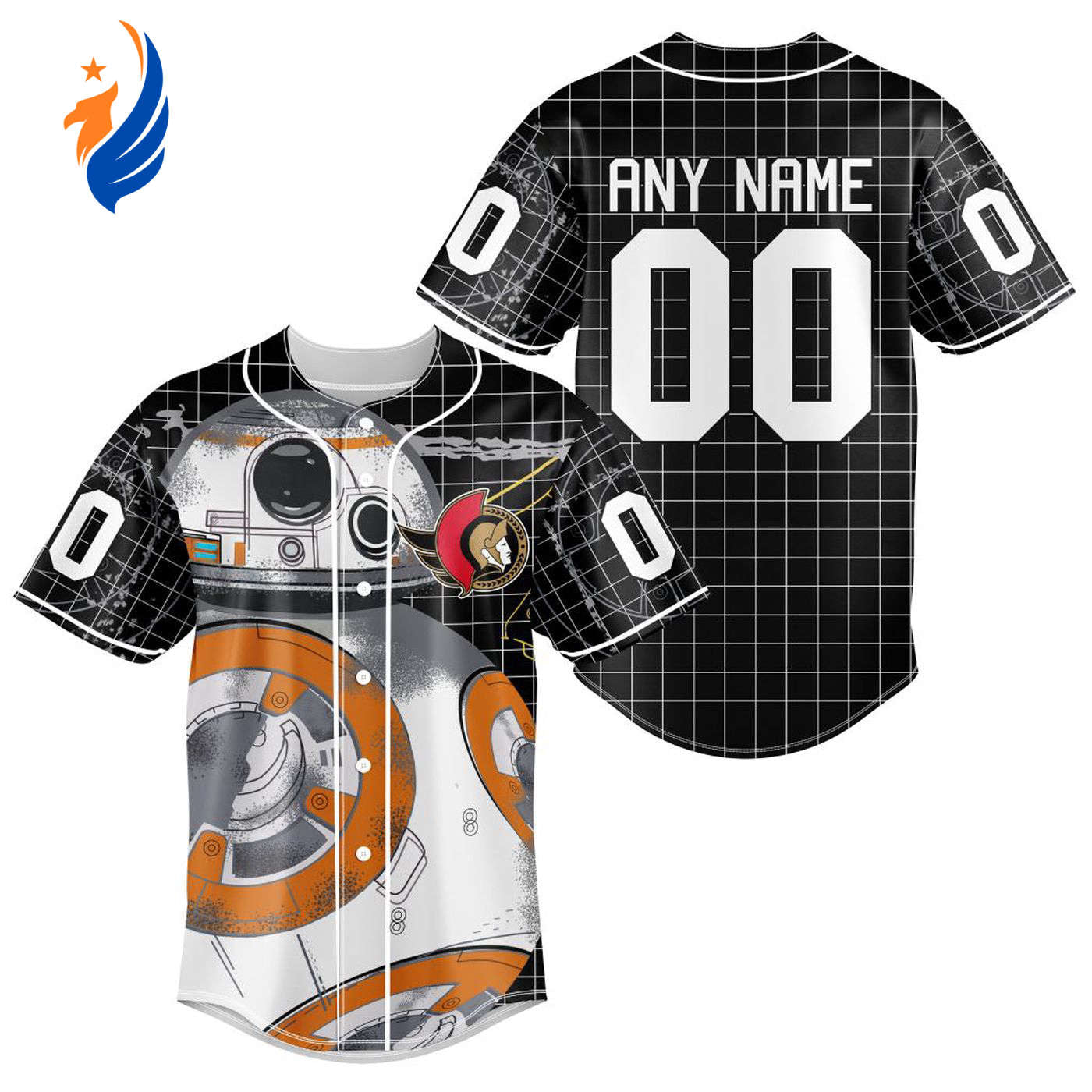 NHL Ottawa Senators | Specialized Baseball Jersey X BB-8 D Star War - Bafud