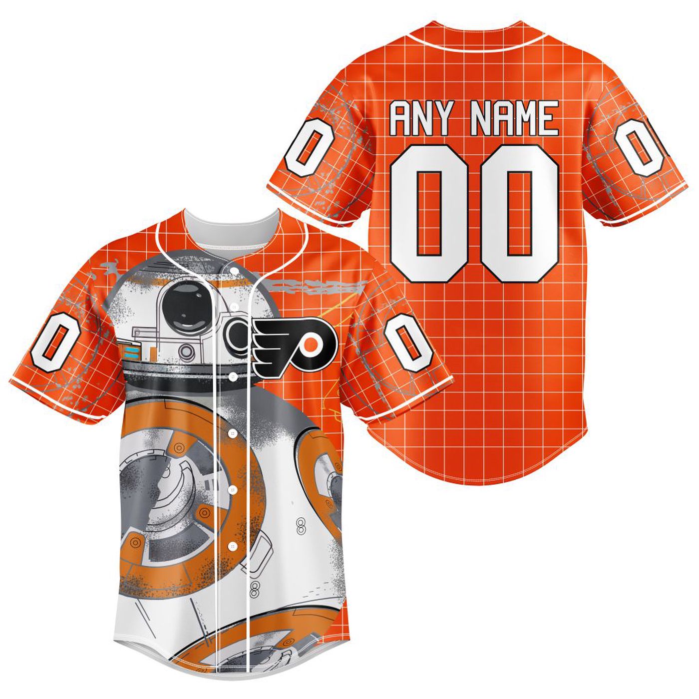 NHL Philadelphia Flyers | Specialized Baseball Jersey X BB-8 D Star War - Bafud