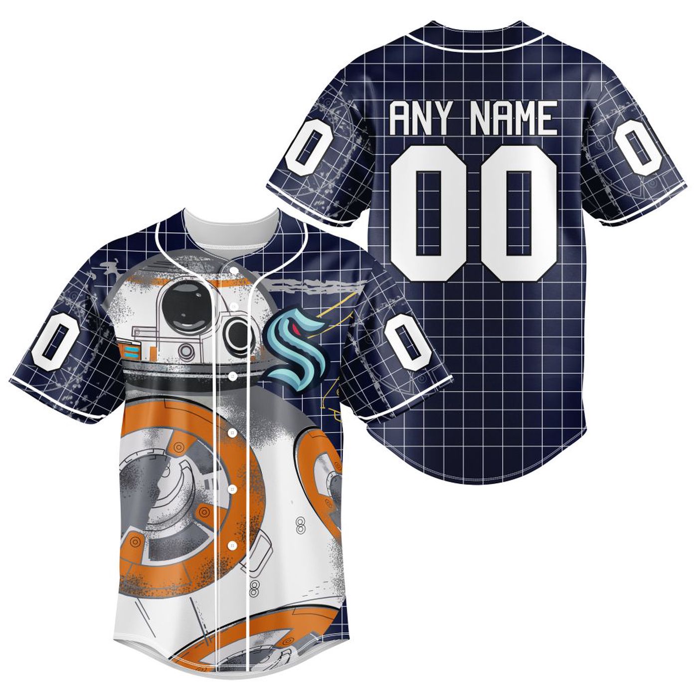 NHL Seattle Kraken | Specialized Baseball Jersey X BB-8 D Star War - Bafud