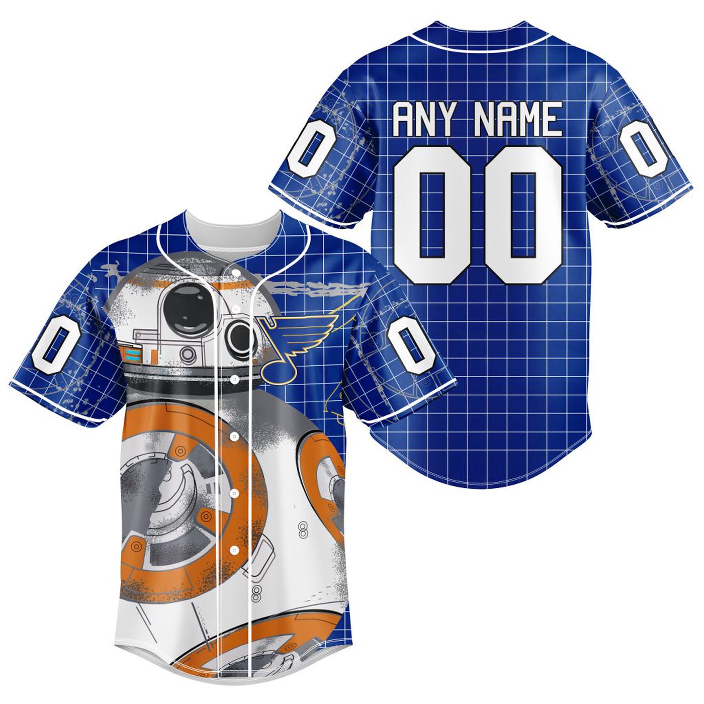NHL St. Louis Blues | Specialized Baseball Jersey X BB-8 D Star War - Bafud