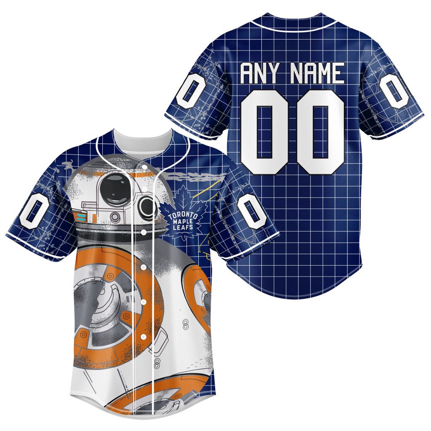 NHL Toronto Maple Leafs | Specialized Baseball Jersey X BB-8 D Star War - Bafud