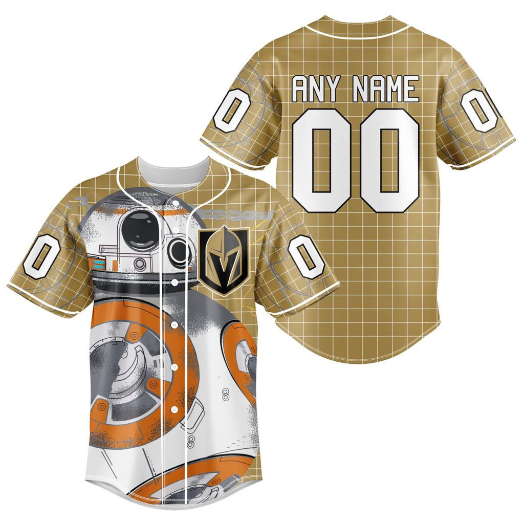 NHL Vegas Golden Knights | Specialized Baseball Jersey X BB-8 D Star War - Bafud